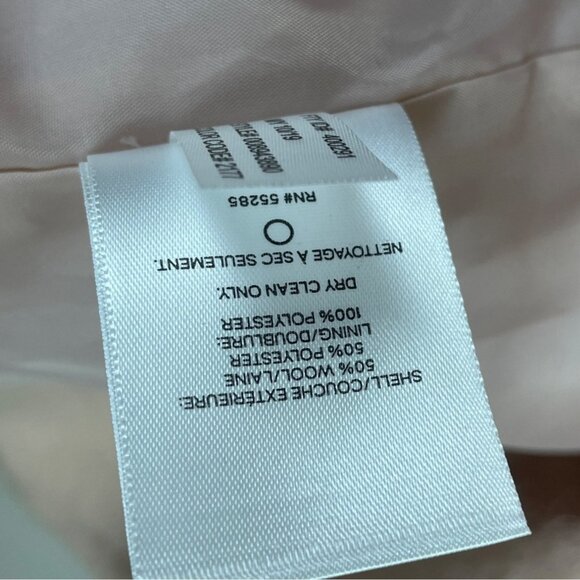 Express Womens Light Pink Wool-Blend Moto Jacket Stylish Zipper Size XS - New - Picture 10 of 11